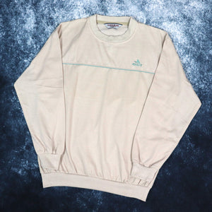 Vintage 90s Beige & Teal Paris Blues Sweatshirt | Medium