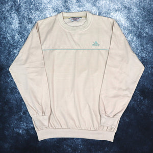 Vintage 90s Beige & Teal Paris Blues Sweatshirt | Medium