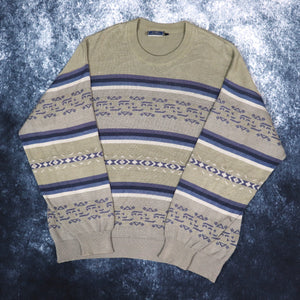 Vintage 90s Bex Casuals Aztec Grandad Jumper | Large