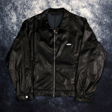 Load image into Gallery viewer, Vintage 90s Black Jet Jeans Faux Leather Jacket | Large
