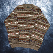 Load image into Gallery viewer, Vintage 90s Brown Aztec Grandad Jumper | Large
