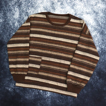 Load image into Gallery viewer, Vintage 90s Brown Stripy Jumper | XS
