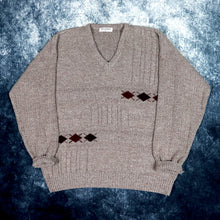 Load image into Gallery viewer, Vintage 90s Brown V neck Grandad Jumper | Medium
