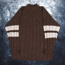 Load image into Gallery viewer, Vintage 90s Brown &amp; Oatmeal Surgimoto High Neck Jumper | XXL

