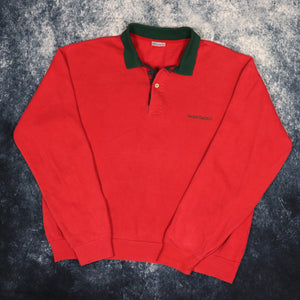 Vintage 90s Faded Red & Green Sergio Tacchini Collared Sweatshirt | Medium