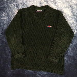 Vintage 90s Forest Green Giorgio Giotech V Neck Fleece Sweatshirt | Medium