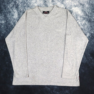Vintage 90s Grey Donnay Ribbed Fleece Sweatshirt | Large