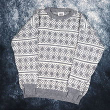 Load image into Gallery viewer, Vintage 90s Grey &amp; Cream Nico Diamond Grandad Jumper | Medium
