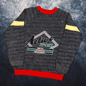 Vintage 90s Grey, Yellow & Red Active Sport Sweatshirt | XXS