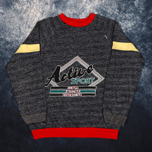 Vintage 90s Grey, Yellow & Red Active Sport Sweatshirt | XXS