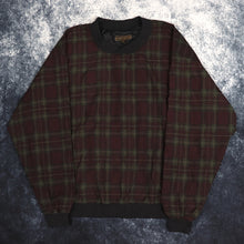 Load image into Gallery viewer, Vintage 90s Maroon, Green &amp; Brown Tartan Windbreaker Sweatshirt | XL
