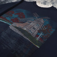 Load image into Gallery viewer, Vintage 90s Navy Windmill Print Sweatshirt | Small
