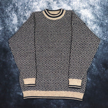 Load image into Gallery viewer, Vintage 90s Navy &amp; Beige Grandad Jumper | Medium
