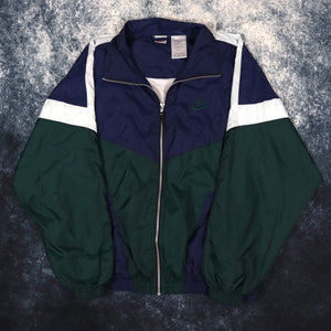 Vintage 90s Navy & Green Nike Windbreaker Jacket | XL