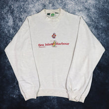 Load image into Gallery viewer, Vintage 90s Oatmeal Old River Sea Island Harbour Sweatshirt | XL
