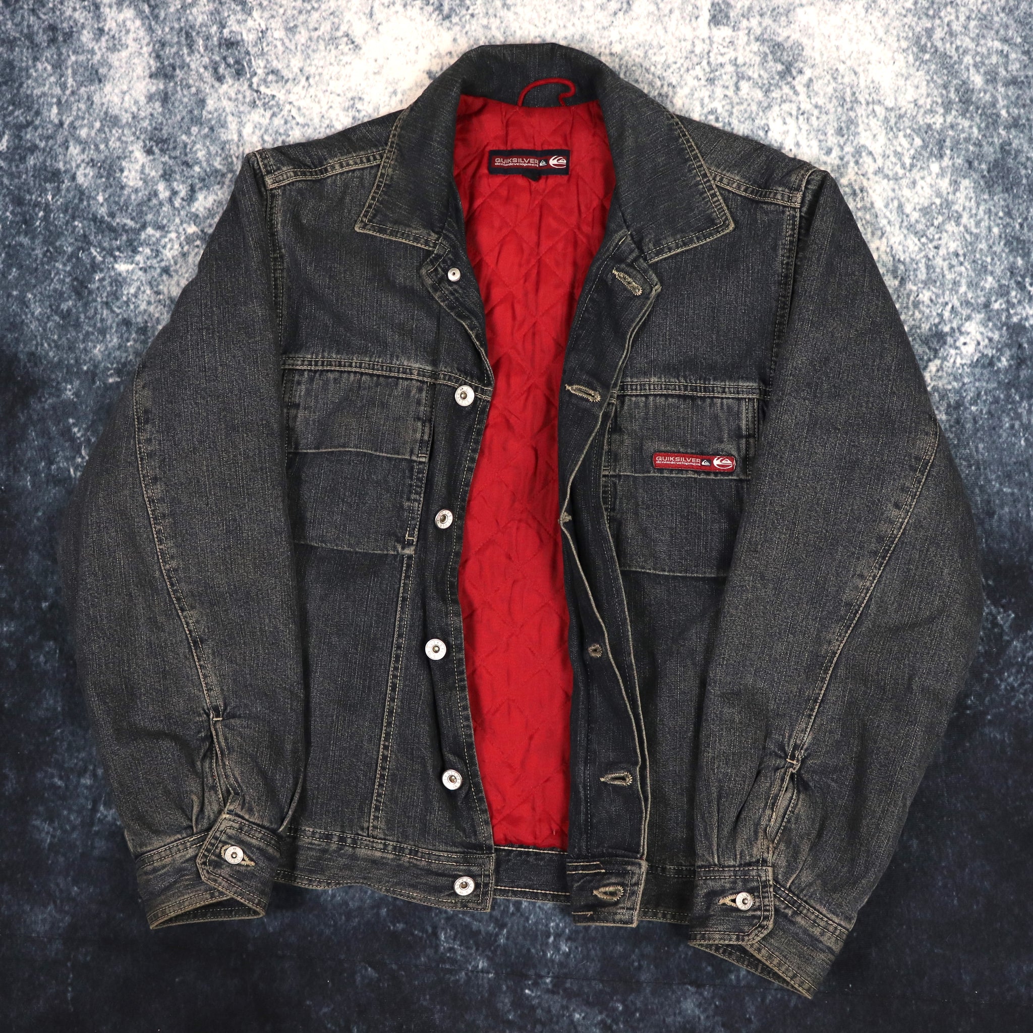 Vintage 90s Quiksilver Dark Denim Jacket Small ragkid