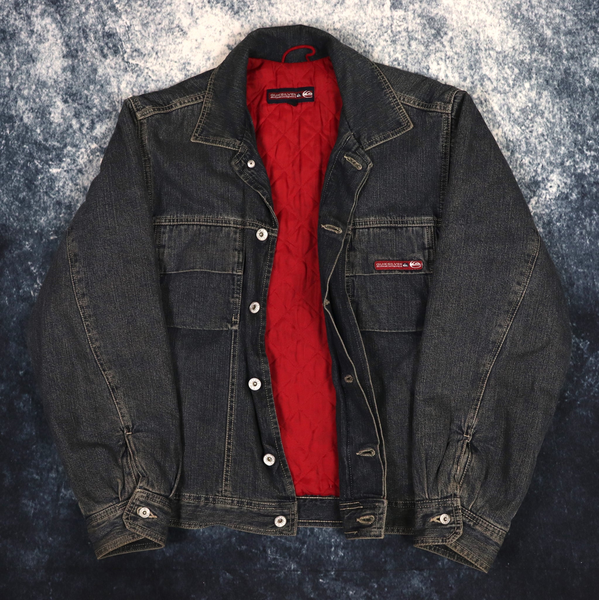 Vintage 90s Quiksilver Dark Denim Jacket Small ragkid