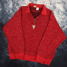 Load image into Gallery viewer, Vintage 90s Red &amp; Black Ellesse Sport 1/4 Zip Jumper | Medium
