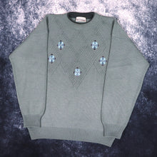 Load image into Gallery viewer, Vintage 90s Teal Diamond Grandad Jumper | Medium
