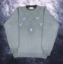 Load image into Gallery viewer, Vintage 90s Teal Diamond Grandad Jumper | Medium
