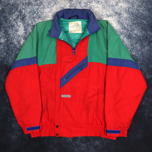 Vintage 90s Teal, Red & Blue Tenson Colour Block Jacket | XXL