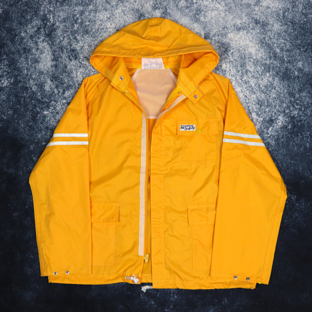 Vintage 90s Yellow Nippon Safety Cagoule Jacket | XS