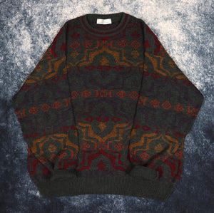 Vintage Abstract Grandad Jumper | XL