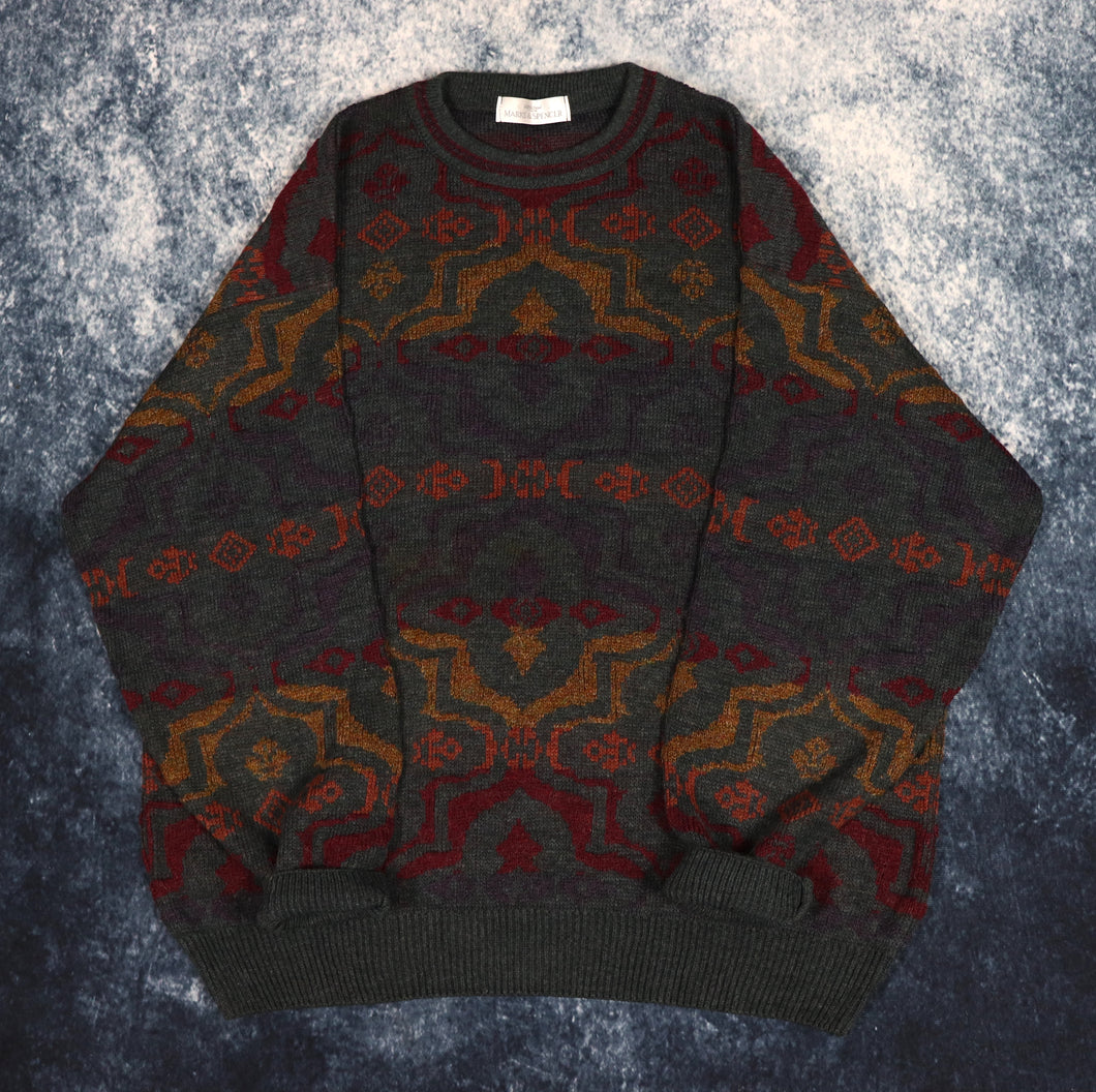 Vintage Abstract Grandad Jumper | XL