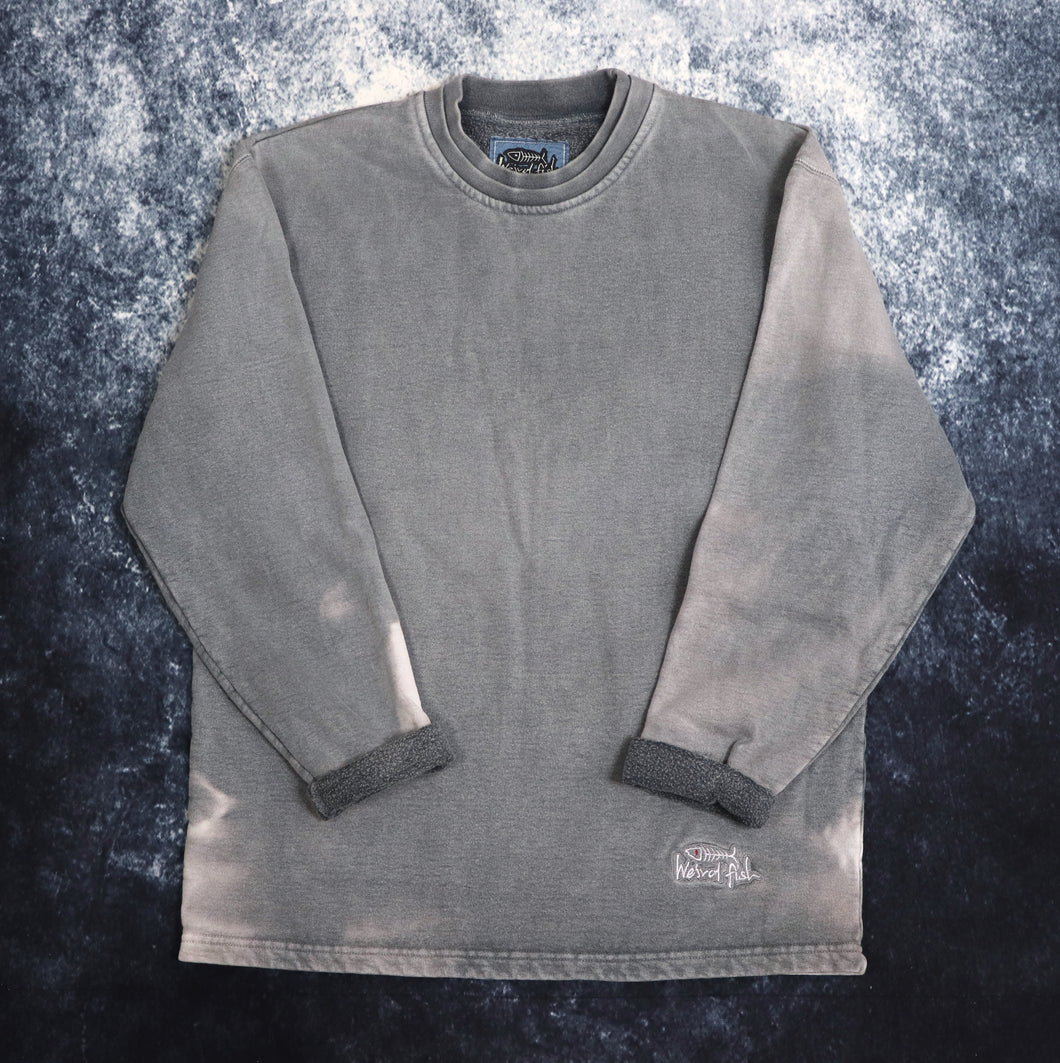 Vintage Acid Wash Weird Fish Sweatshirt | Medium