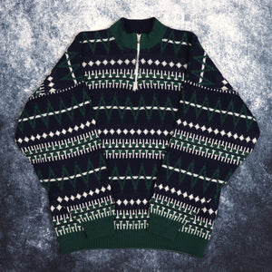 Vintage Aztec 1/4 Zip Grandad Jumper | Medium