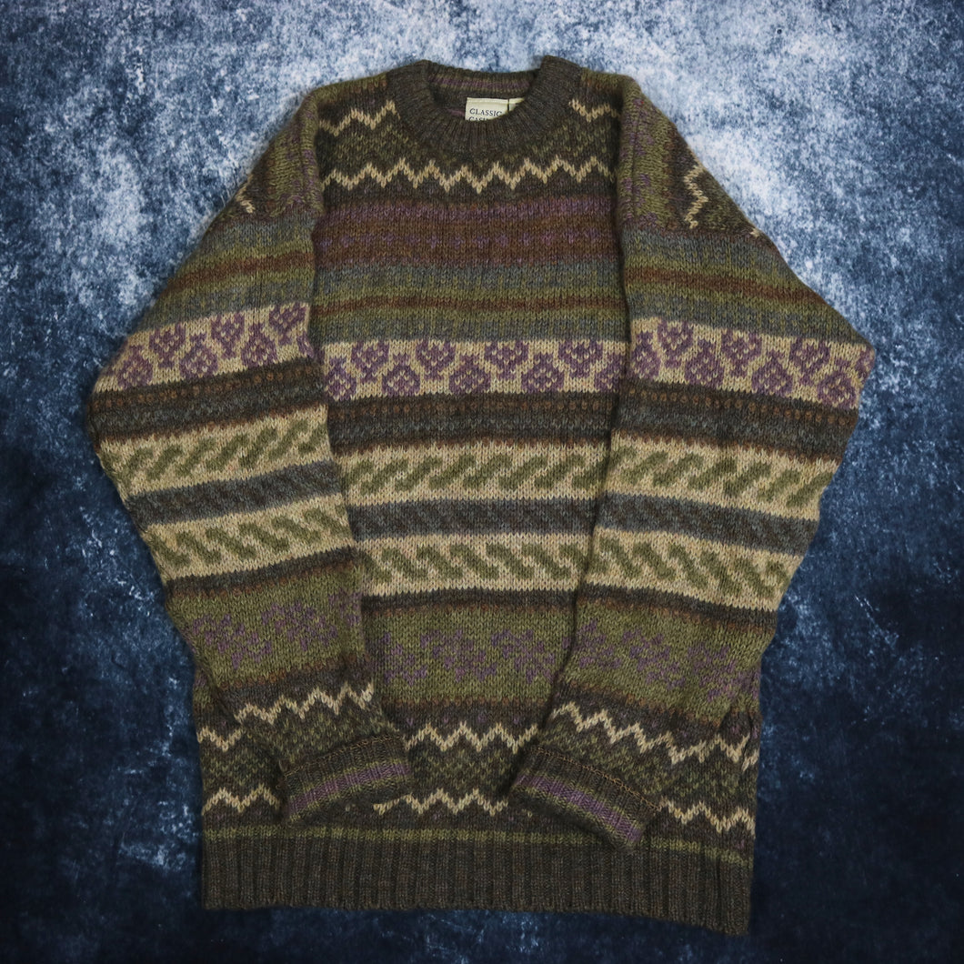 Vintage Aztec Grandad Jumper | XXL