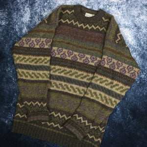 Vintage Aztec Grandad Jumper | XXL