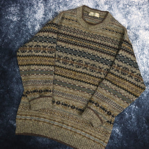 Vintage Aztec Grandad Jumper | Large