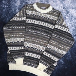 Vintage Aztec Grandad Jumper | Large