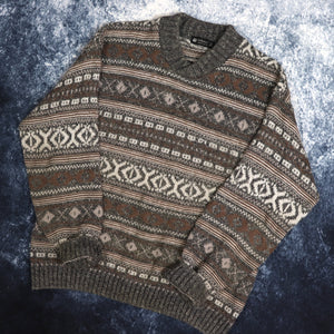 Vintage Aztec Grandad Jumper | Small