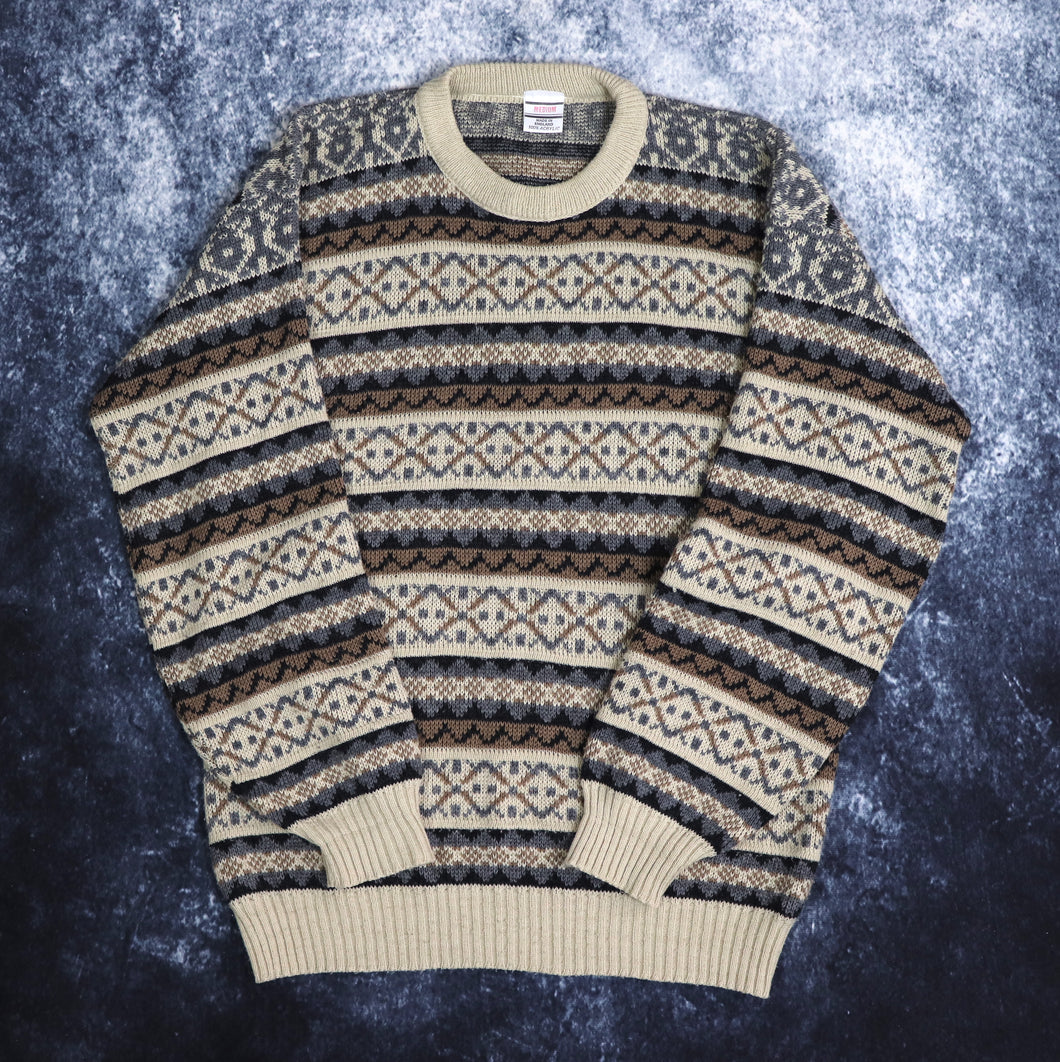 Vintage Aztec Grandad Jumper | Medium