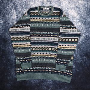 Vintage Aztec Grandad Jumper | Large