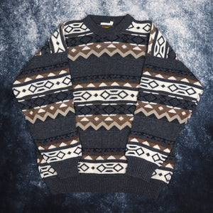 Vintage Aztec Grandad Jumper | Large