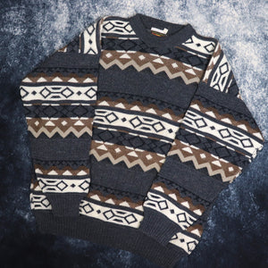 Vintage Aztec Grandad Jumper | Large