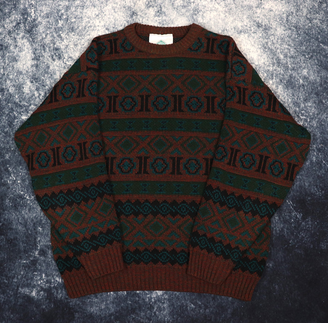 Vintage Aztec Grandad Jumper | Large