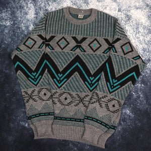 Vintage 90s Aztec Grandad Jumper | Medium