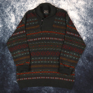 Vintage Aztec Grandad Jumper | Large