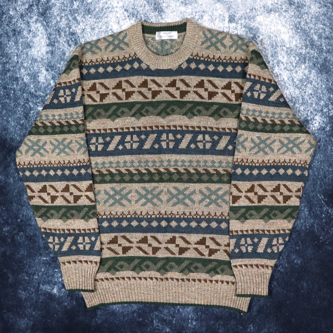 Vintage Aztec Grandad Jumper | Small