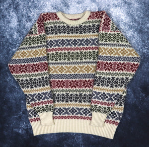 Vintage Aztec Grandad Jumper | Medium