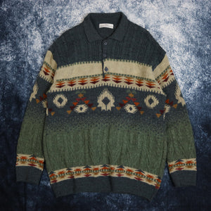 Vintage Aztec Collared Jumper