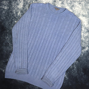 Vintage Baby Blue Cable Knit Style Jumper | Large