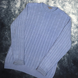 Vintage Baby Blue Cable Knit Style Jumper | Large