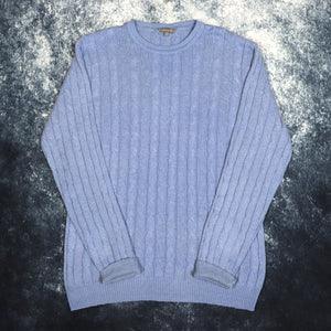 Vintage Baby Blue Cable Knit Style Jumper | Large