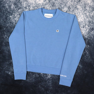 Vintage Baby Blue Calvin Klein Jeans Cropped Sweatshirt | XS
