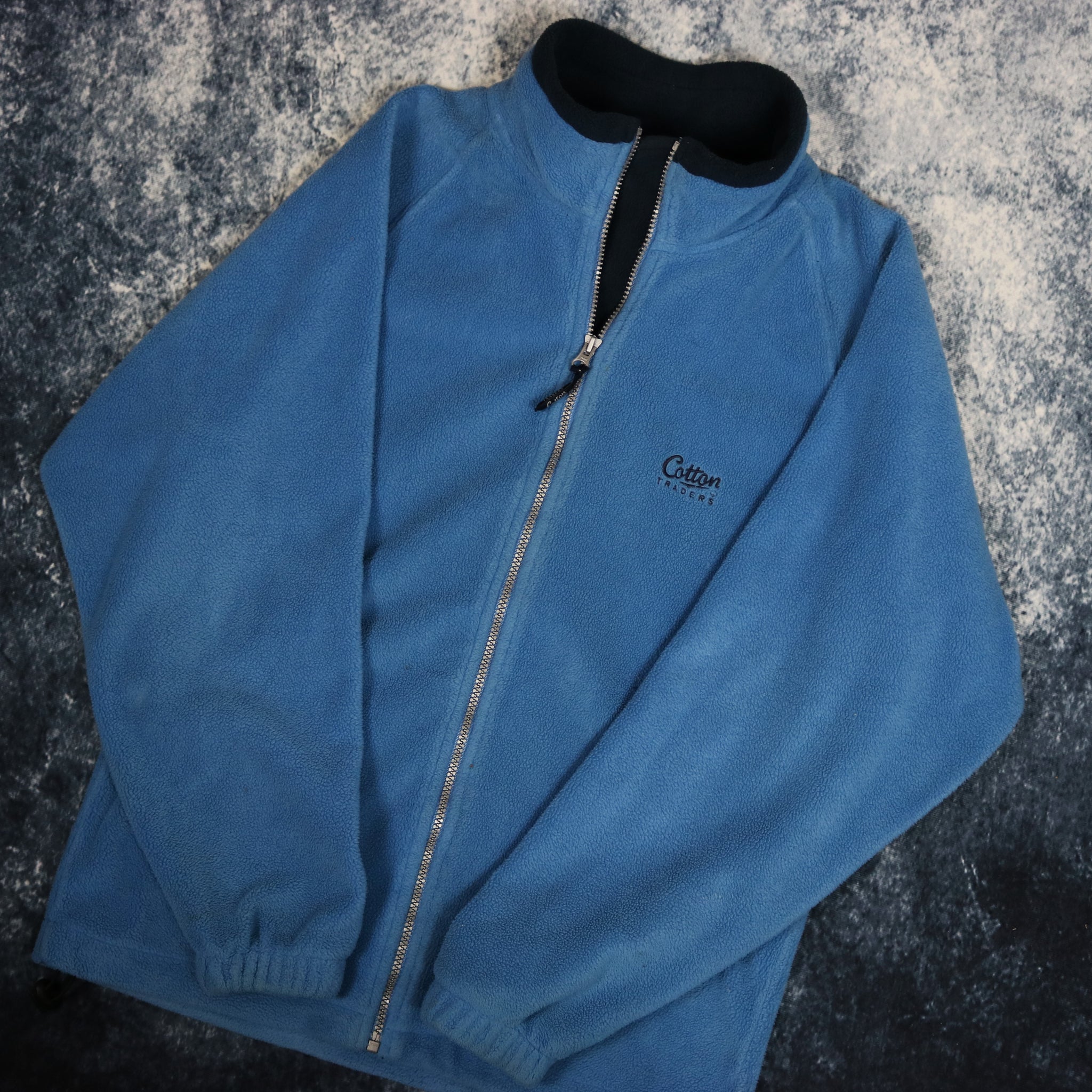 Vintage Baby Blue Cotton Traders Fleece Jacket Small – ragkid